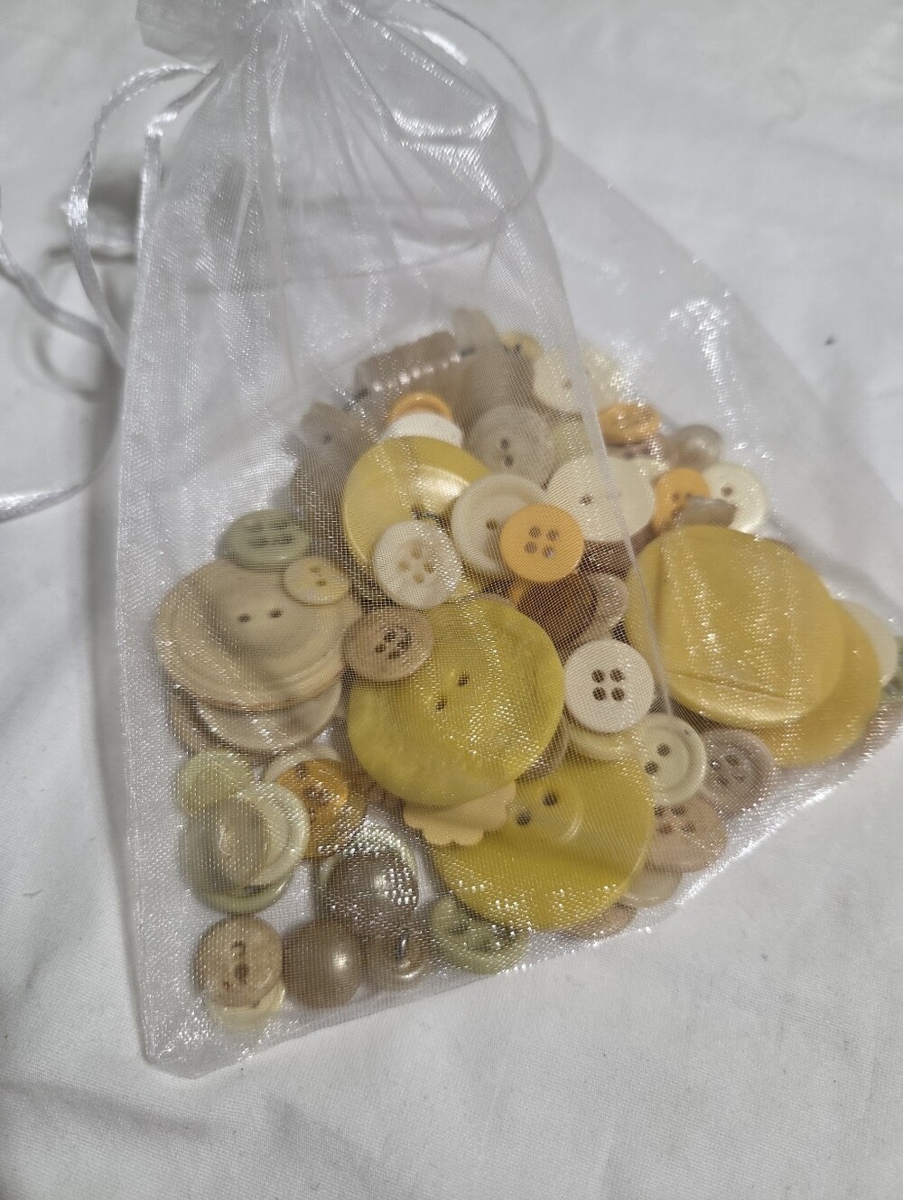 Vintage Yellow & Neutral Sewing Buttons